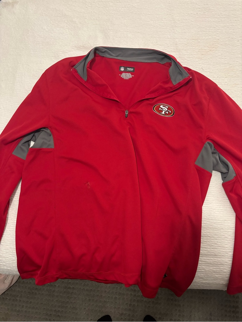 San Francisco 49ers Red Quarter-Zip Pullover - Men’s XL